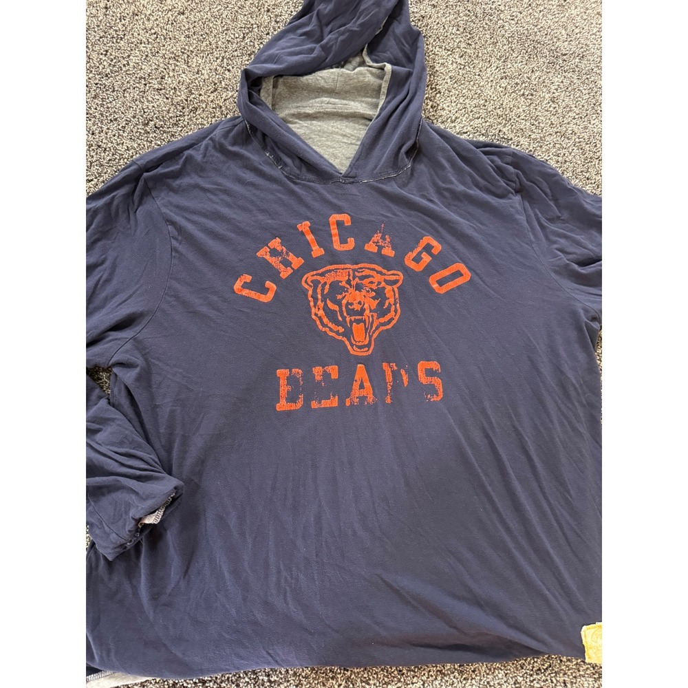 Vintage Chicago Bears Reversible Hoodie T-Shirt Y2K Reebok Retro Sport 2XL